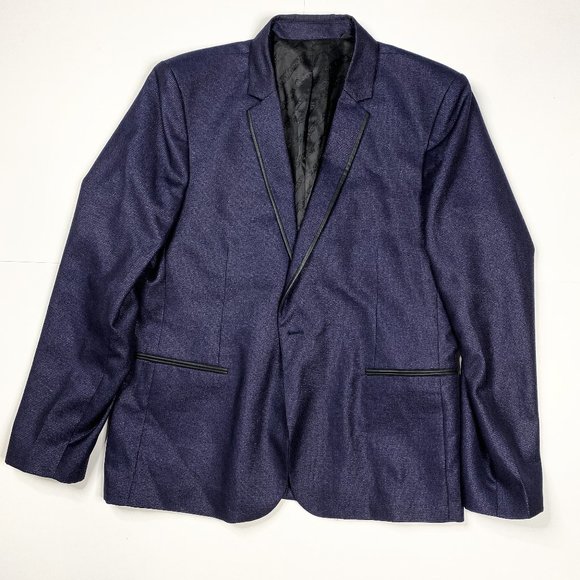 Guess dark blue one button suit jacket mens